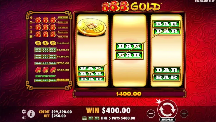 888 Gold Slot Free Play Background Image