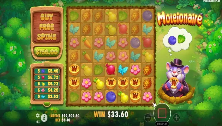 Moleionaire Slot Game Free Play Background Image