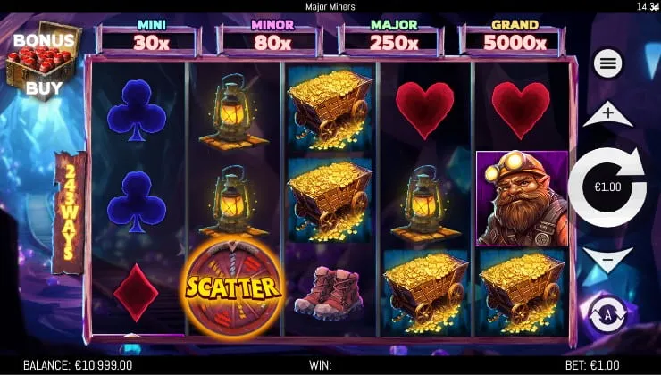 Major Miners Slot Review Background Image