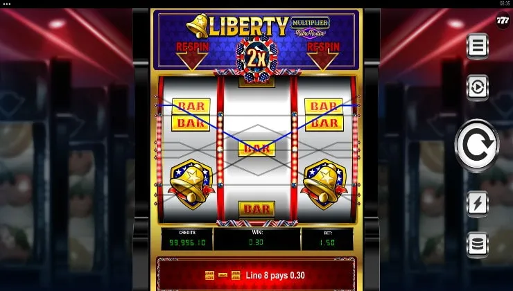 Liberty Multiplier Retro Roller Slot Background Image