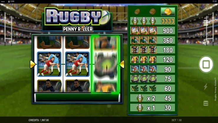 Rugby Penny Roller Slot Background Image