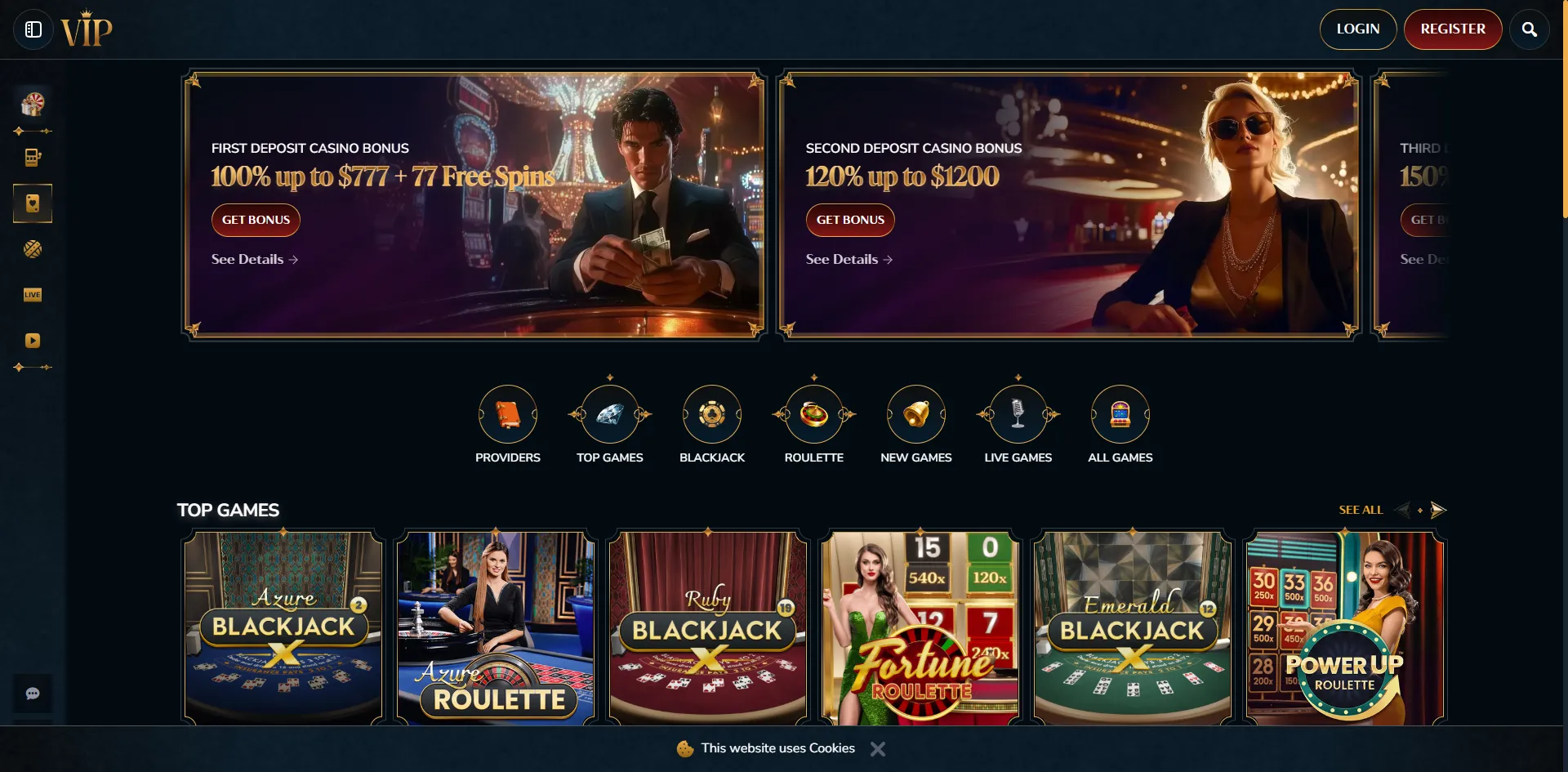 VIP Casino Game Lobby Background Image