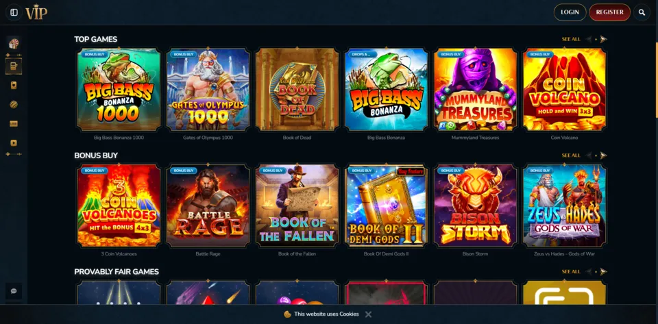 VIP Casino Slot Games Background Image