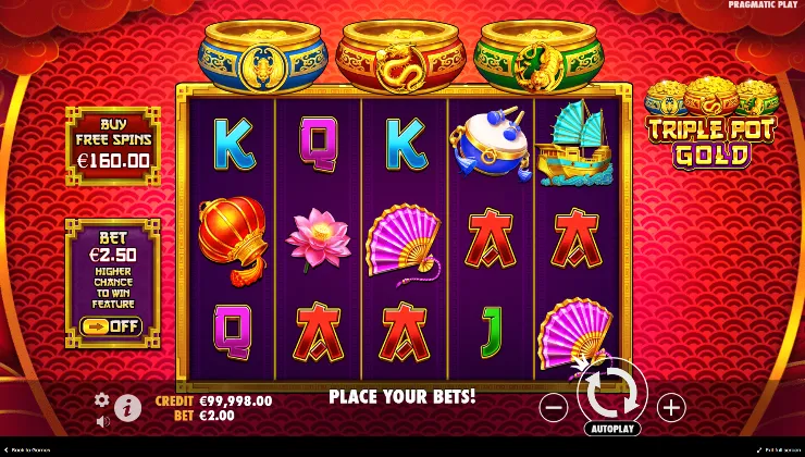 Triple Pot Gold Background Image