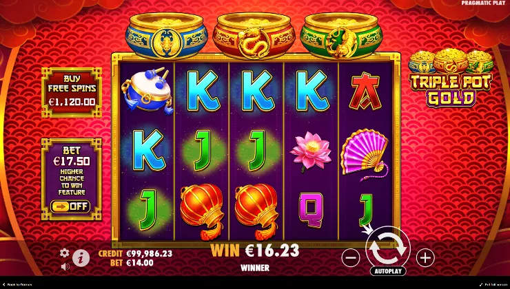 Triple Pot Gold Slot Game Background Image