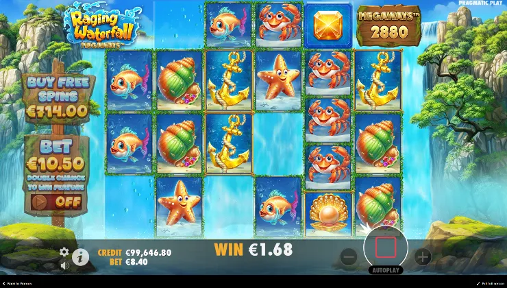 Raging Waterfall Megaways Slot Game Background Image