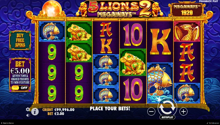 5 Lions Megaways 2 Background Image