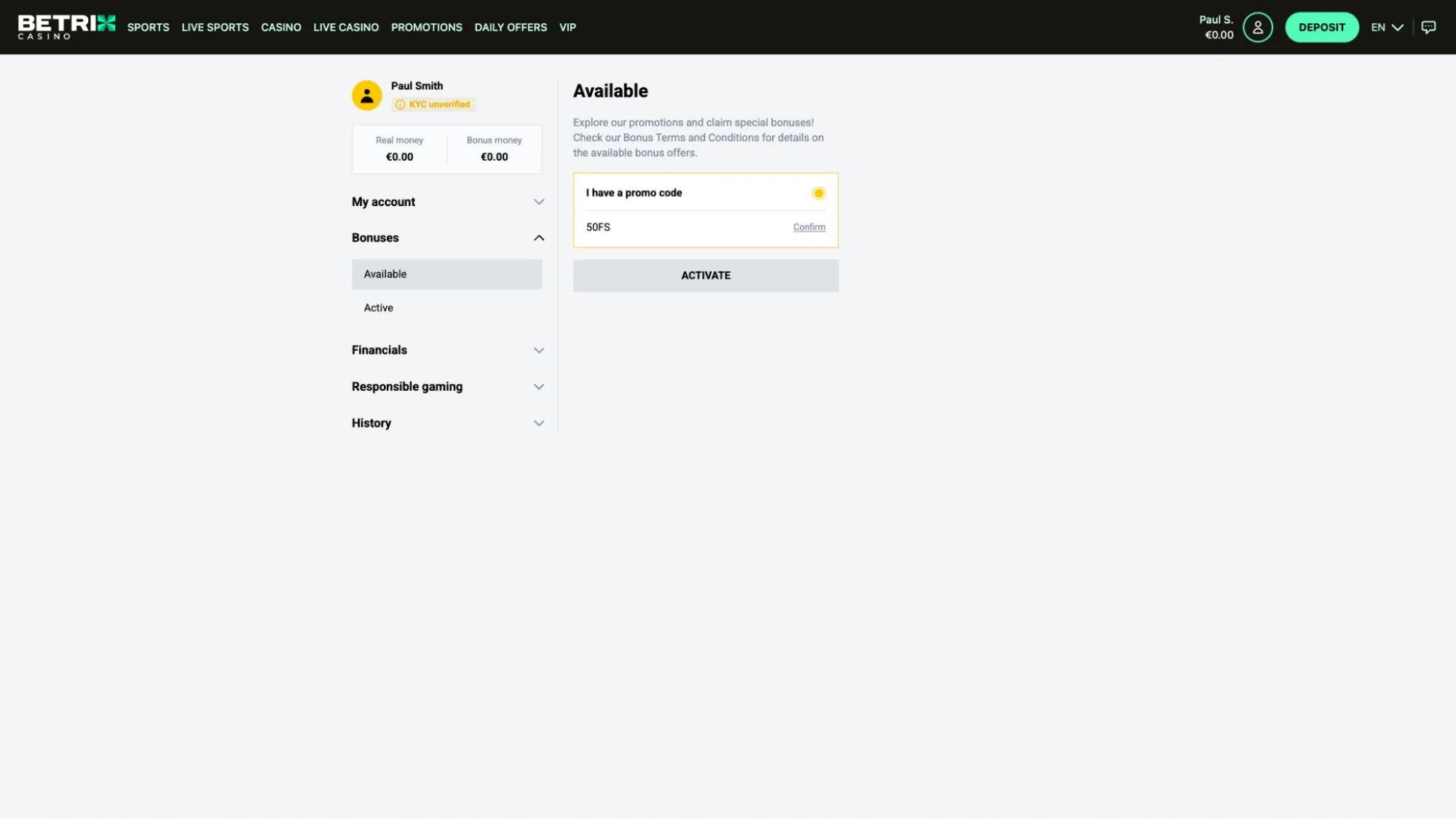 Sign Up At Betrix Step 1 Background Image