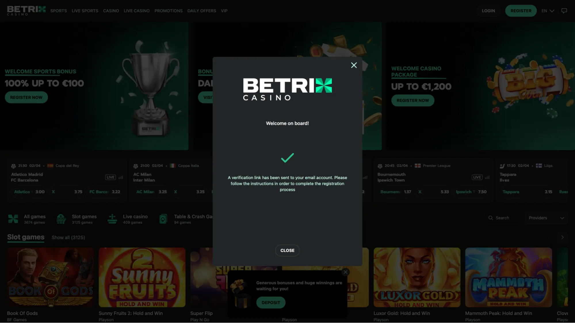 Sign Up At Betrix Step 2 Background Image