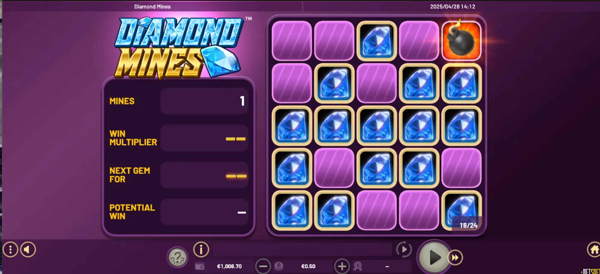Diamond Mines Gameplay Background Image