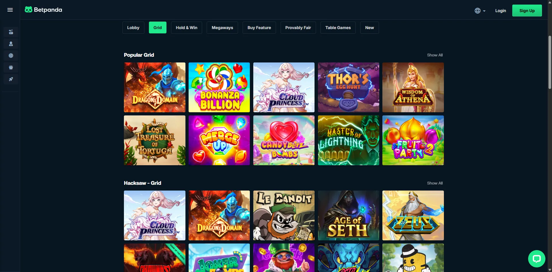 Betpanda Slot Lobby Background Image