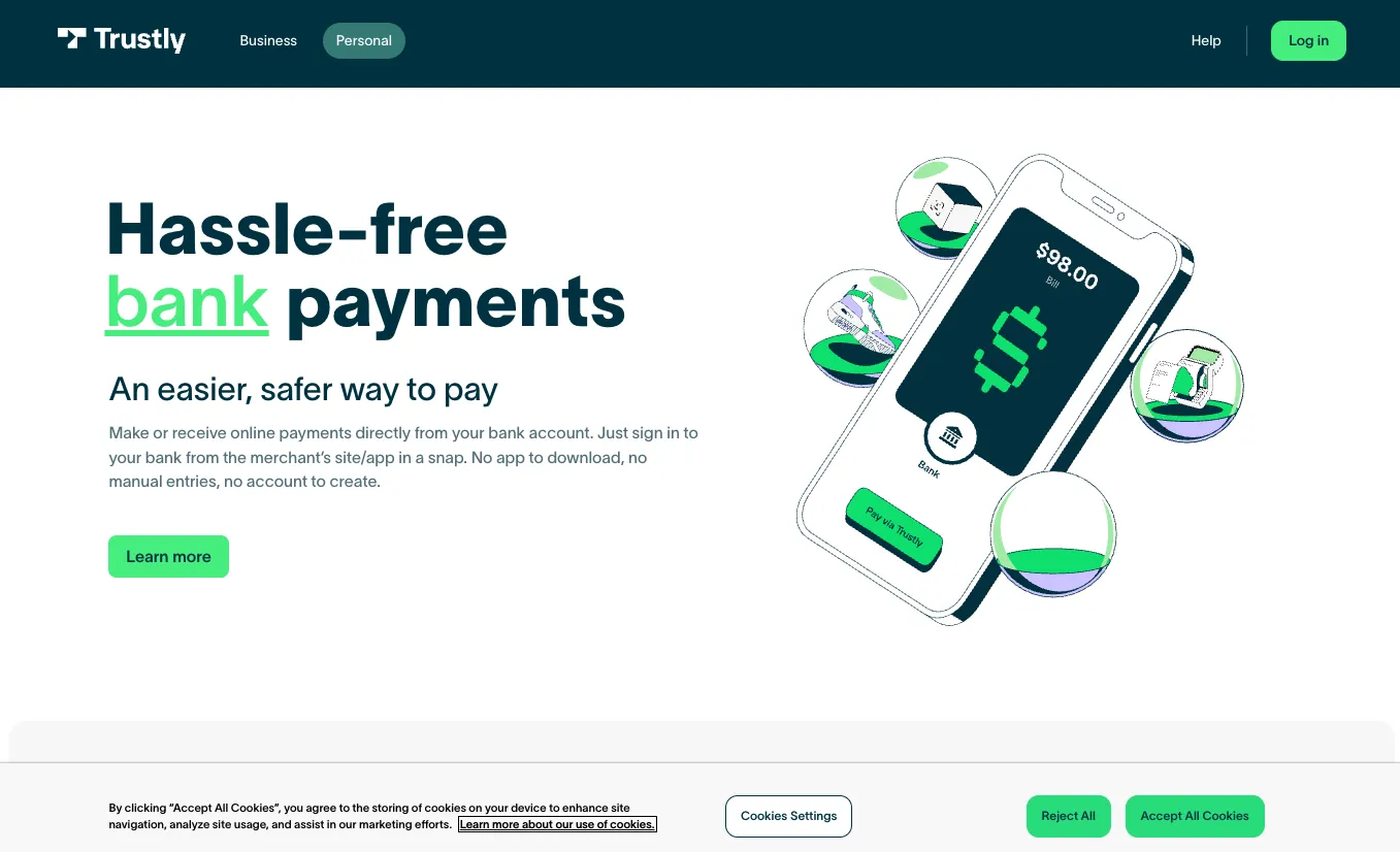 Hassle Free Bank Payments Background Image