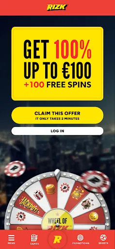 Rizk Casino Mobile Homepage Background Image