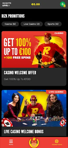 Rizk Mobile Promotions Background Image