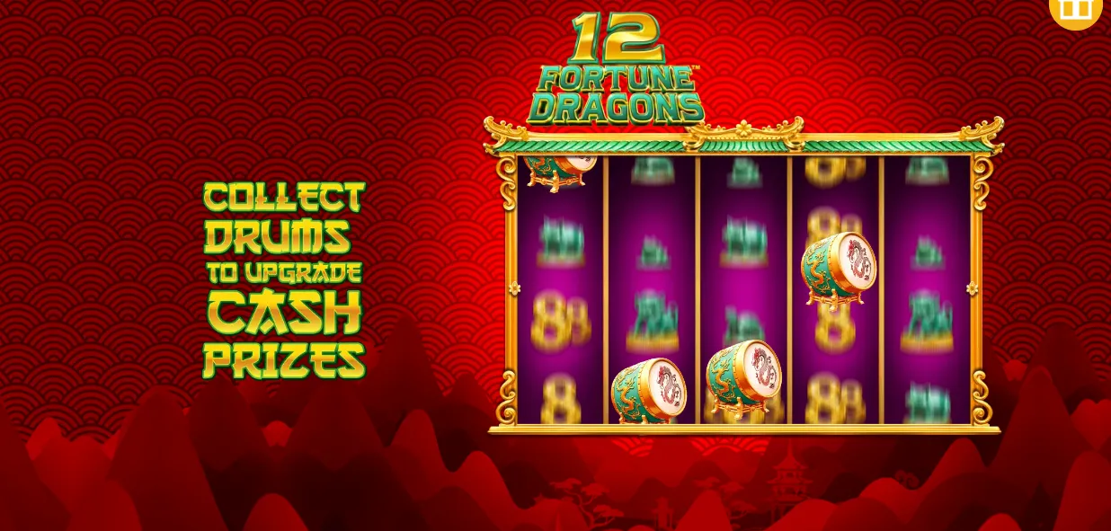 12 Fortune Dragons Slot Background Image
