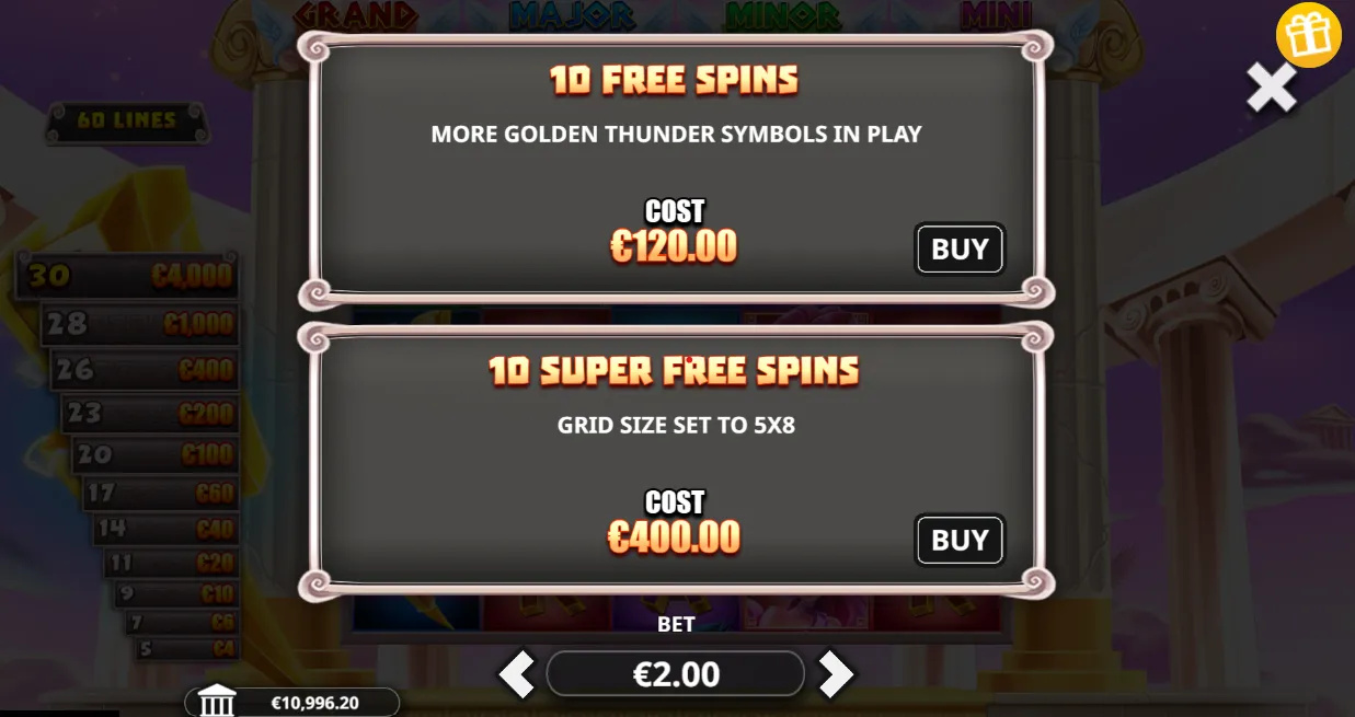 Almighty Thunder Ultrahitz Gigablox Free Spins Background Image