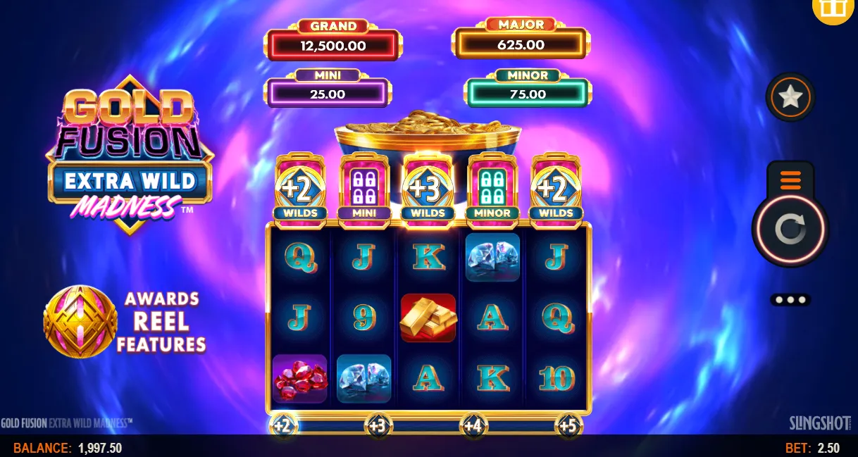 Gold Fusion Extra Wild Madness Slot Background Image