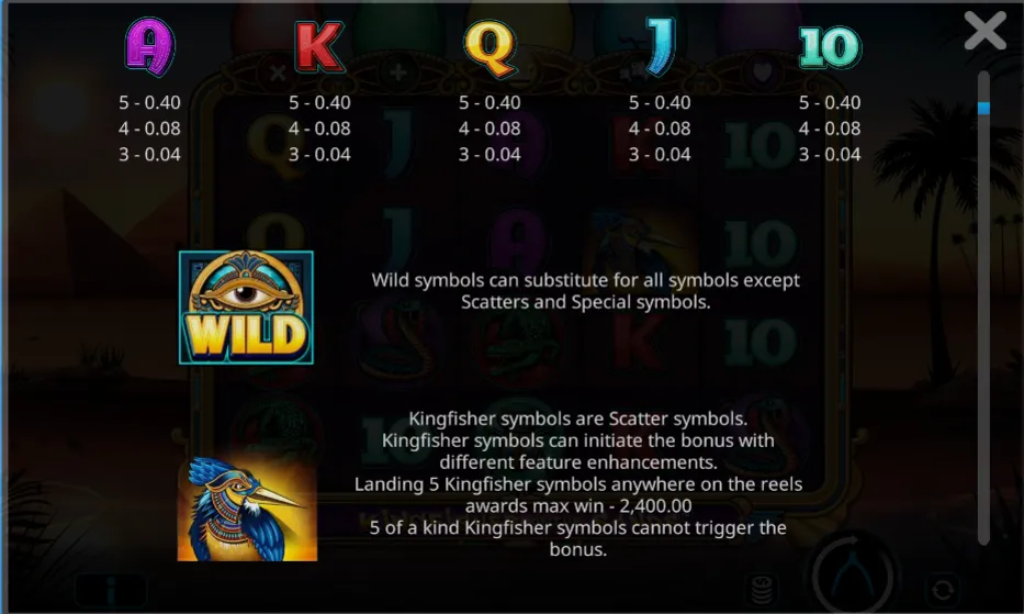 Kingfisher Of The Sands Slot Game Background Image