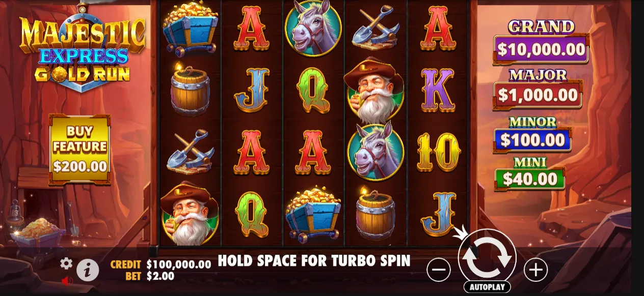 Majestic Express Gold Run Slot Background Image