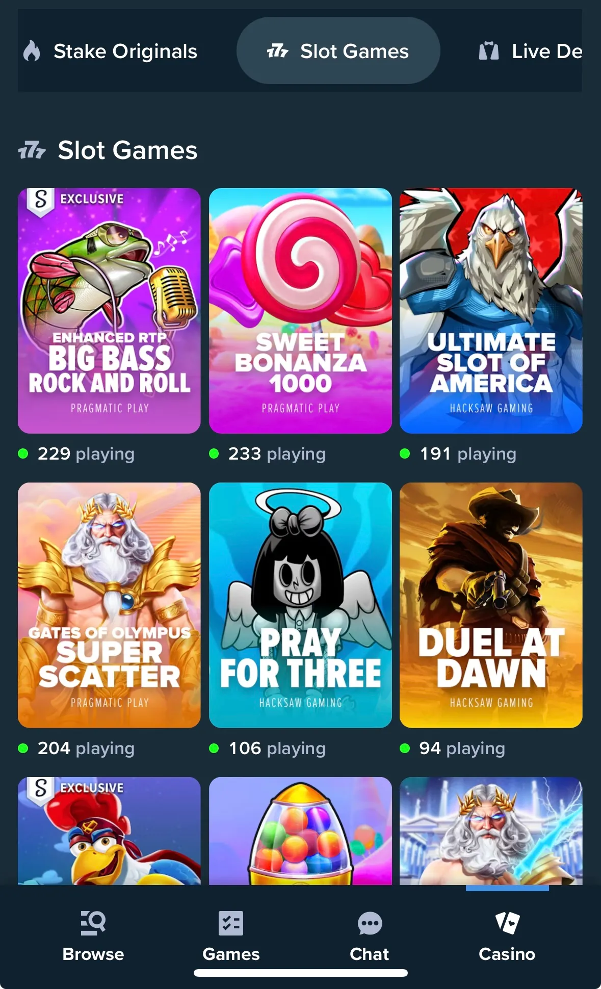 Stake Slot Games Background Image