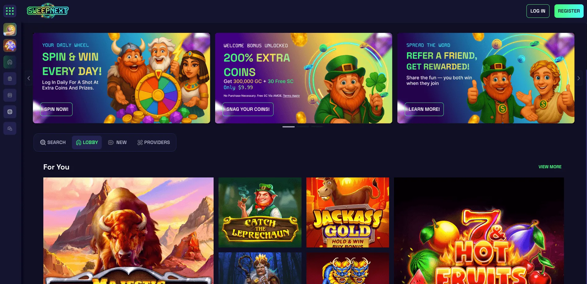 Sweepnext Casino Background Image