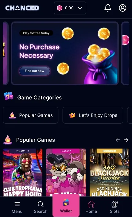 Chanced Popular Games Background Image