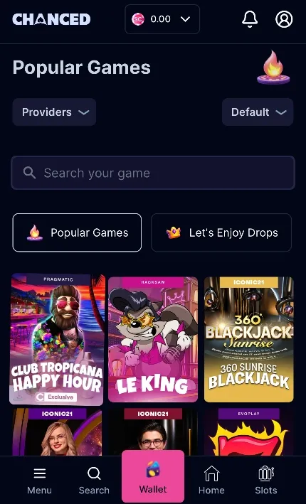 Chanced Searching Popular Games Background Image