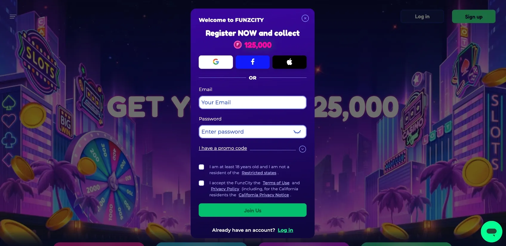 Funzcity Register Background Image
