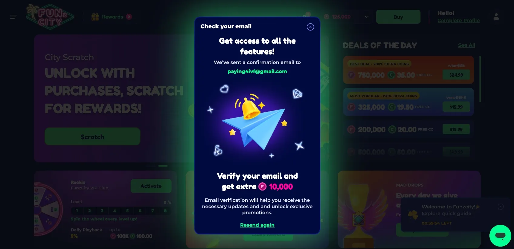 Funzcity Verify Email Background Image