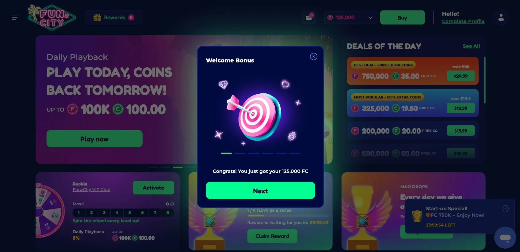 Funzcity Welcome Bonus Background Image