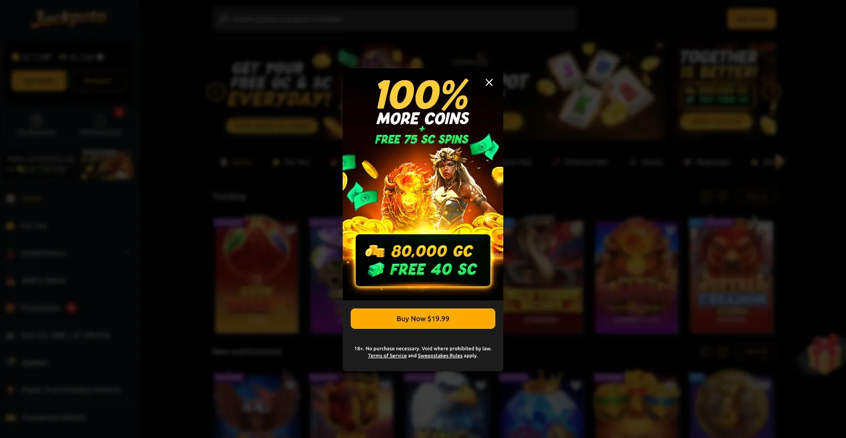 Jackpota Buy Coins Background Image