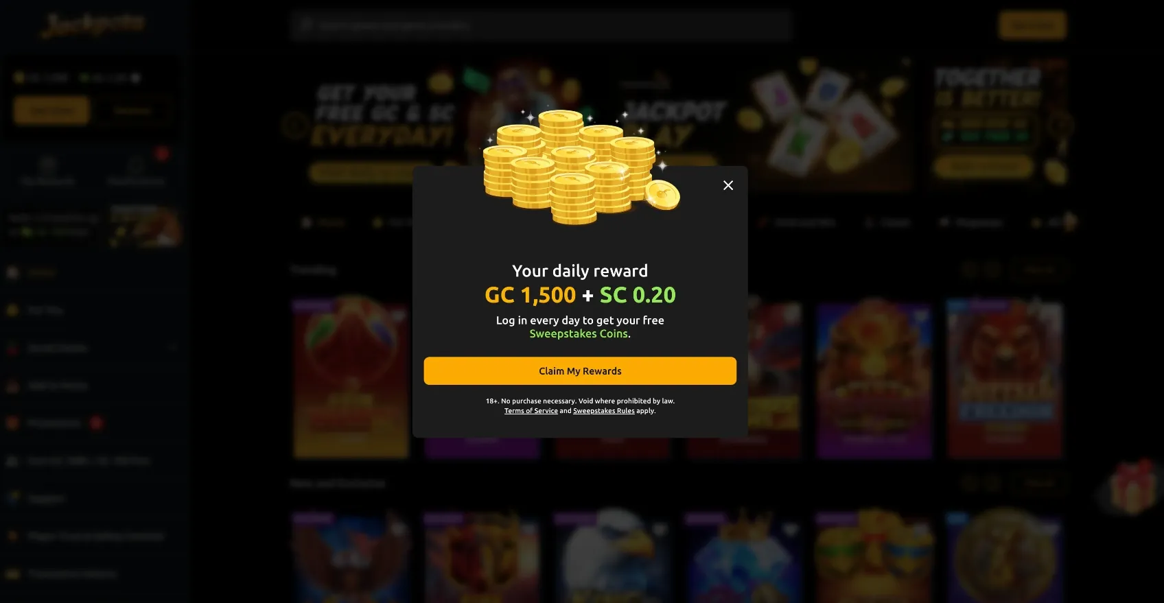 Jackpota Daily Rewards Background Image