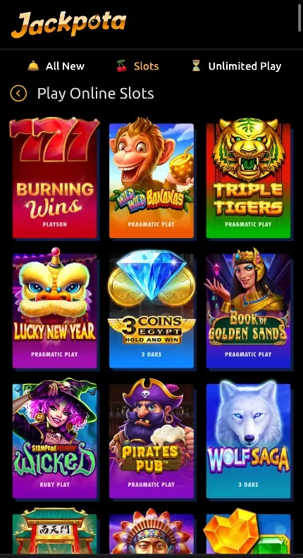 Jackpota Play Online Slots Background Image