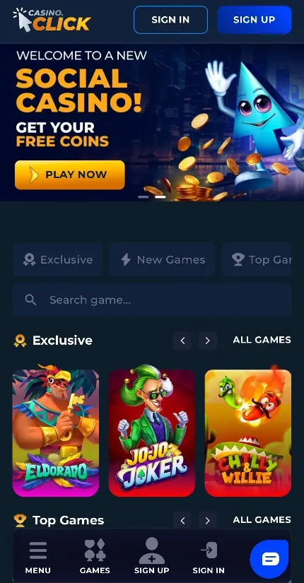 Casino Click Mobile Background Image