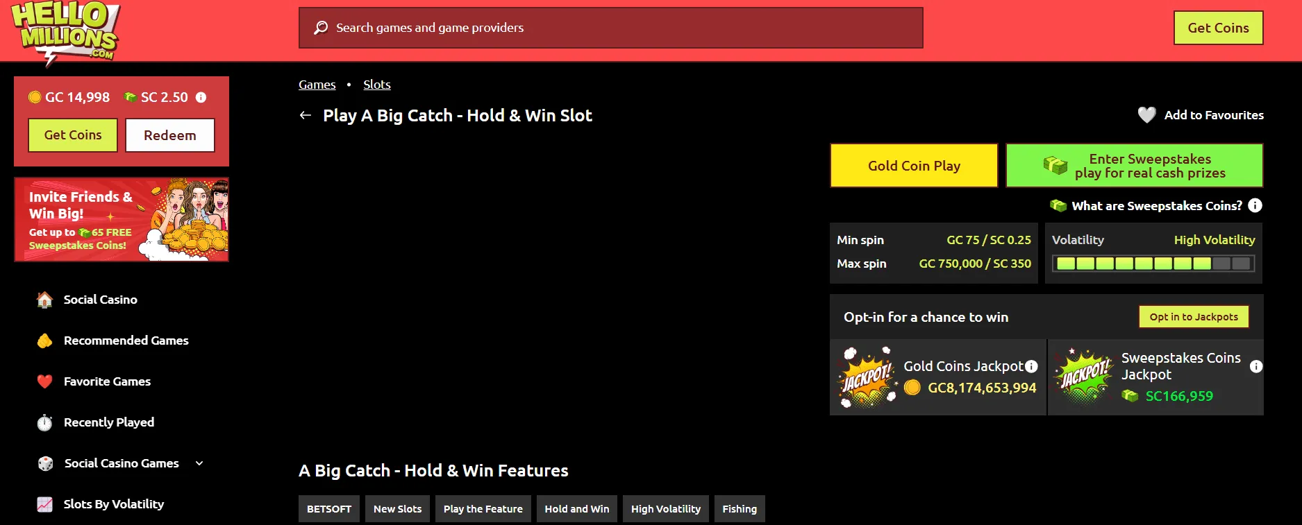 Hello Millions Play A Big Catch Background Image