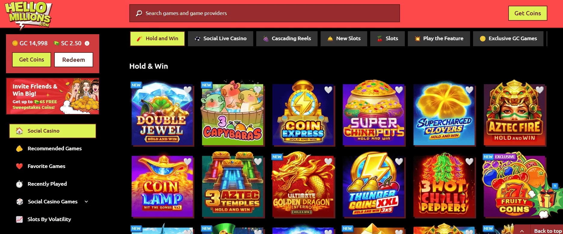 Hold And Win Slots Background Image