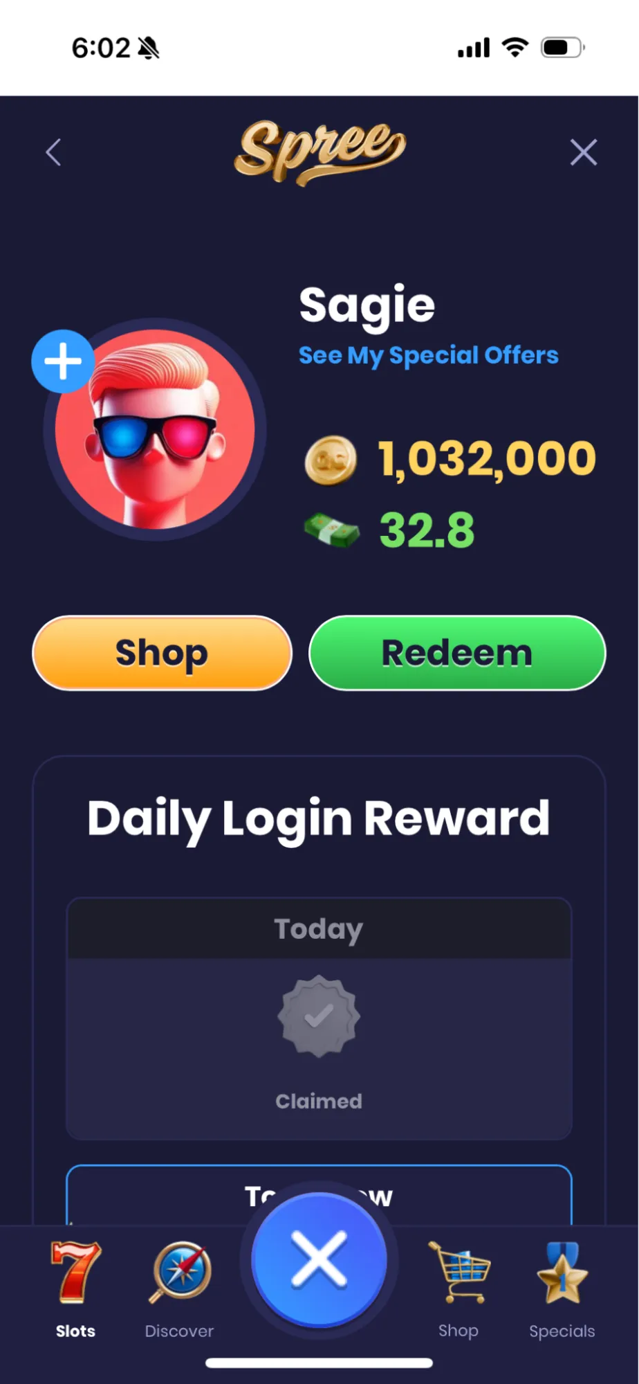 Spree Casino Login Reward Background Image