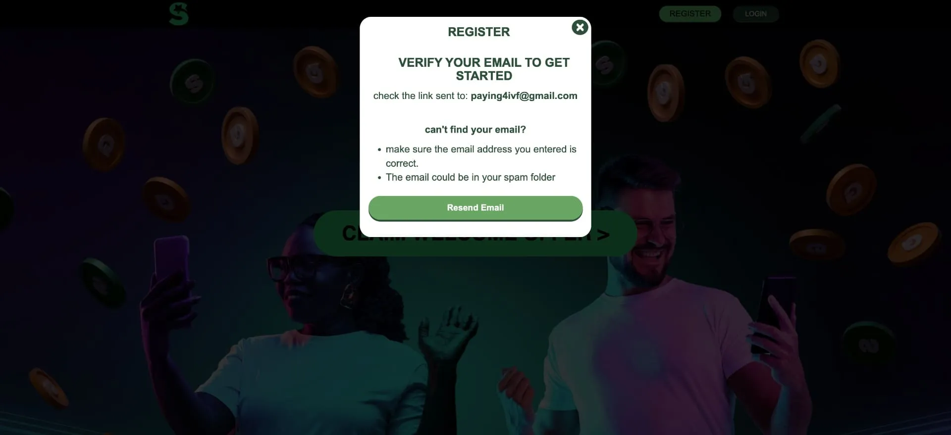 Lonestar Casino Register Step 2 Background Image