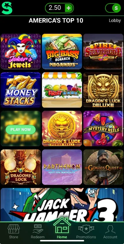 Lonestar Casino Mobile Games Background Image