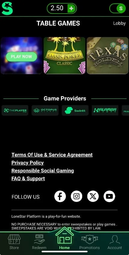 Lonestar Casino Game Providers Background Image