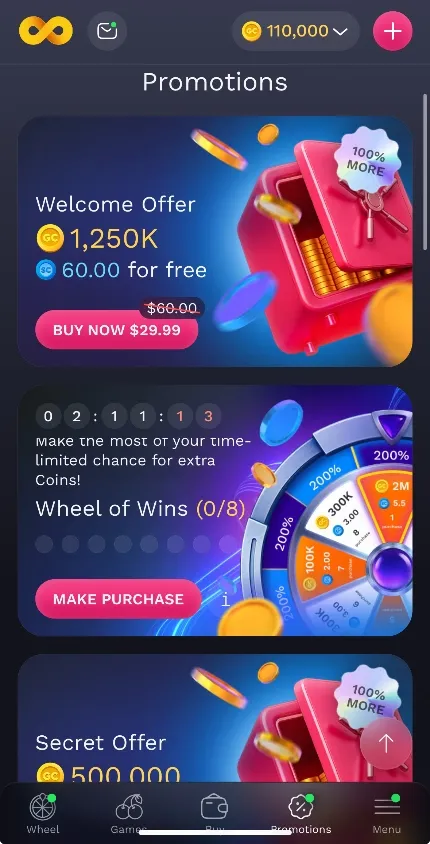 NoLimitCoins Casino Promotions Background Image
