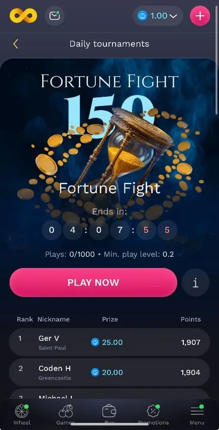 NoLimitCoins Casino Fortune Fight Background Image