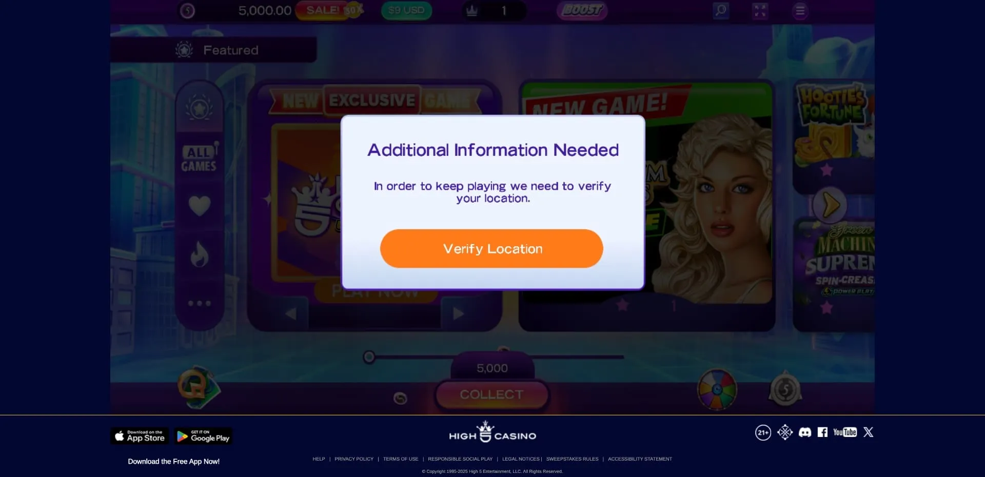High 5 Casino Additional Information Background Image