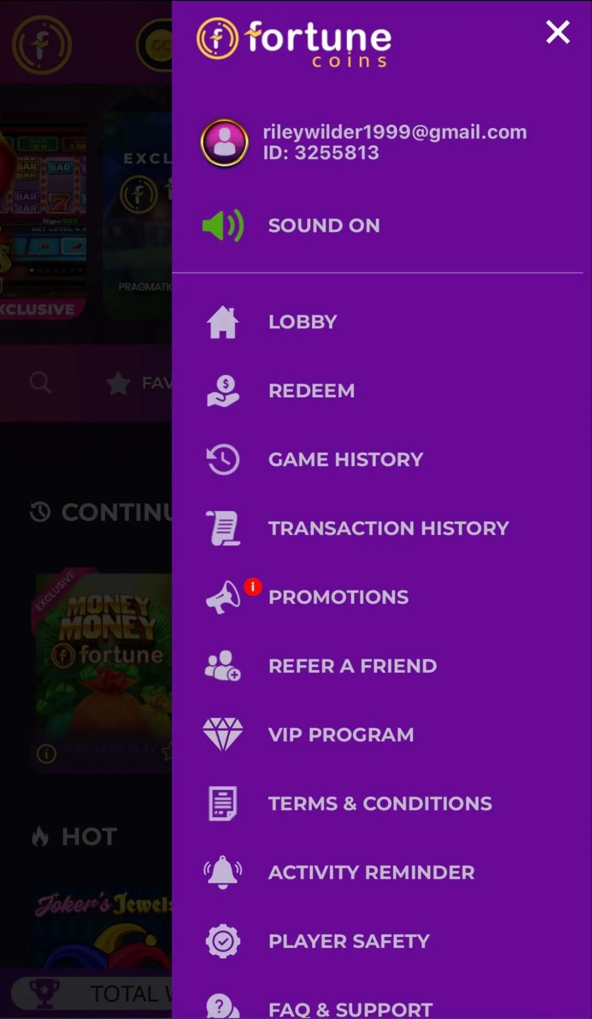 Fortune Coins Sound On Background Image