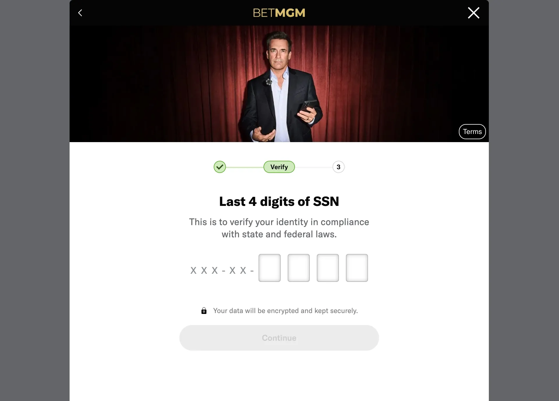 BetMGM Casino Verify Process Background Image