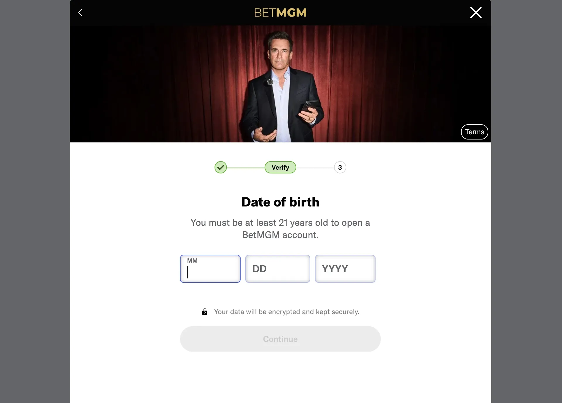 BetMGM Casino Date Of Birth Background Image