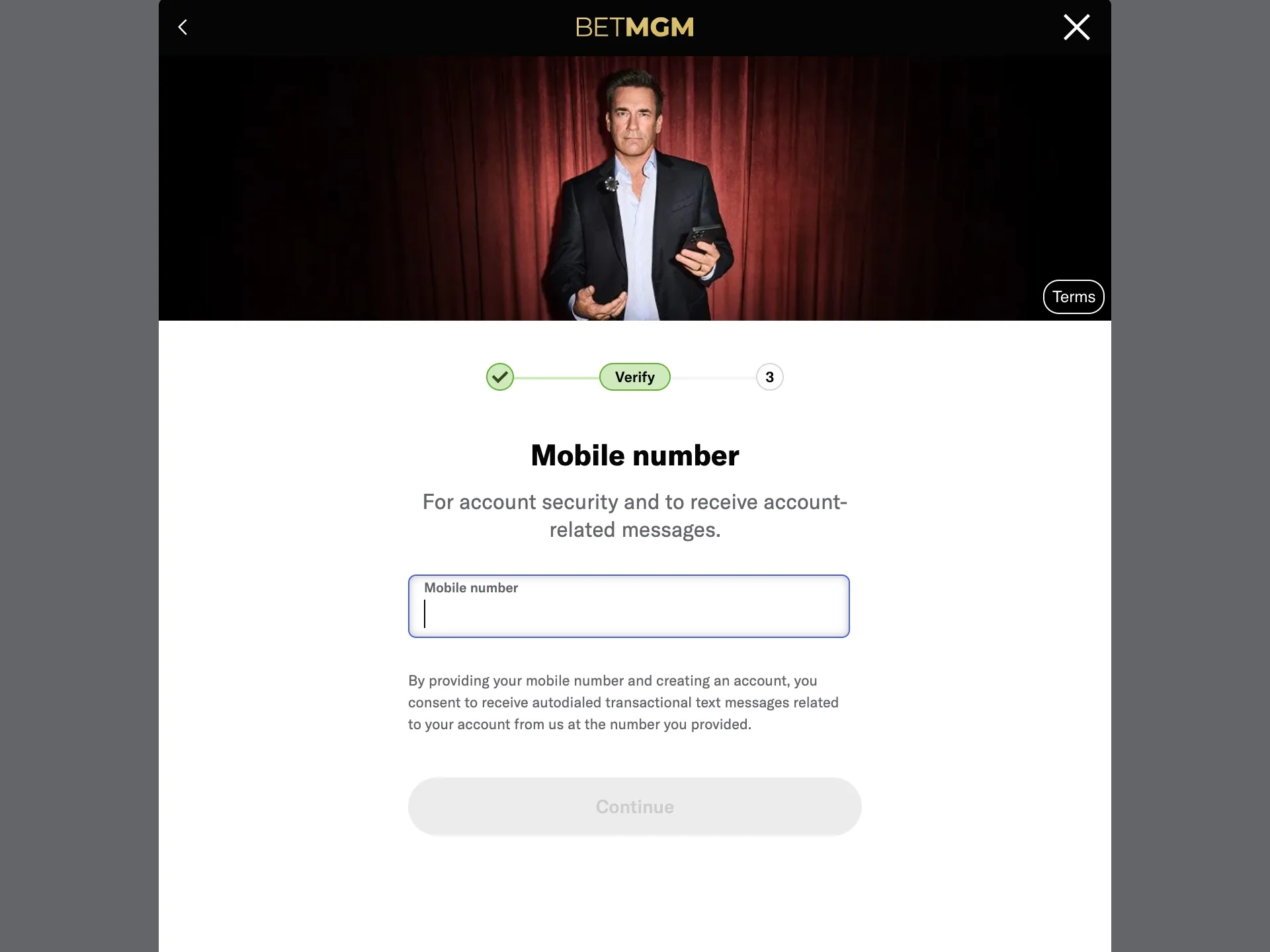 BetMGM Casino Mobile Number Background Image