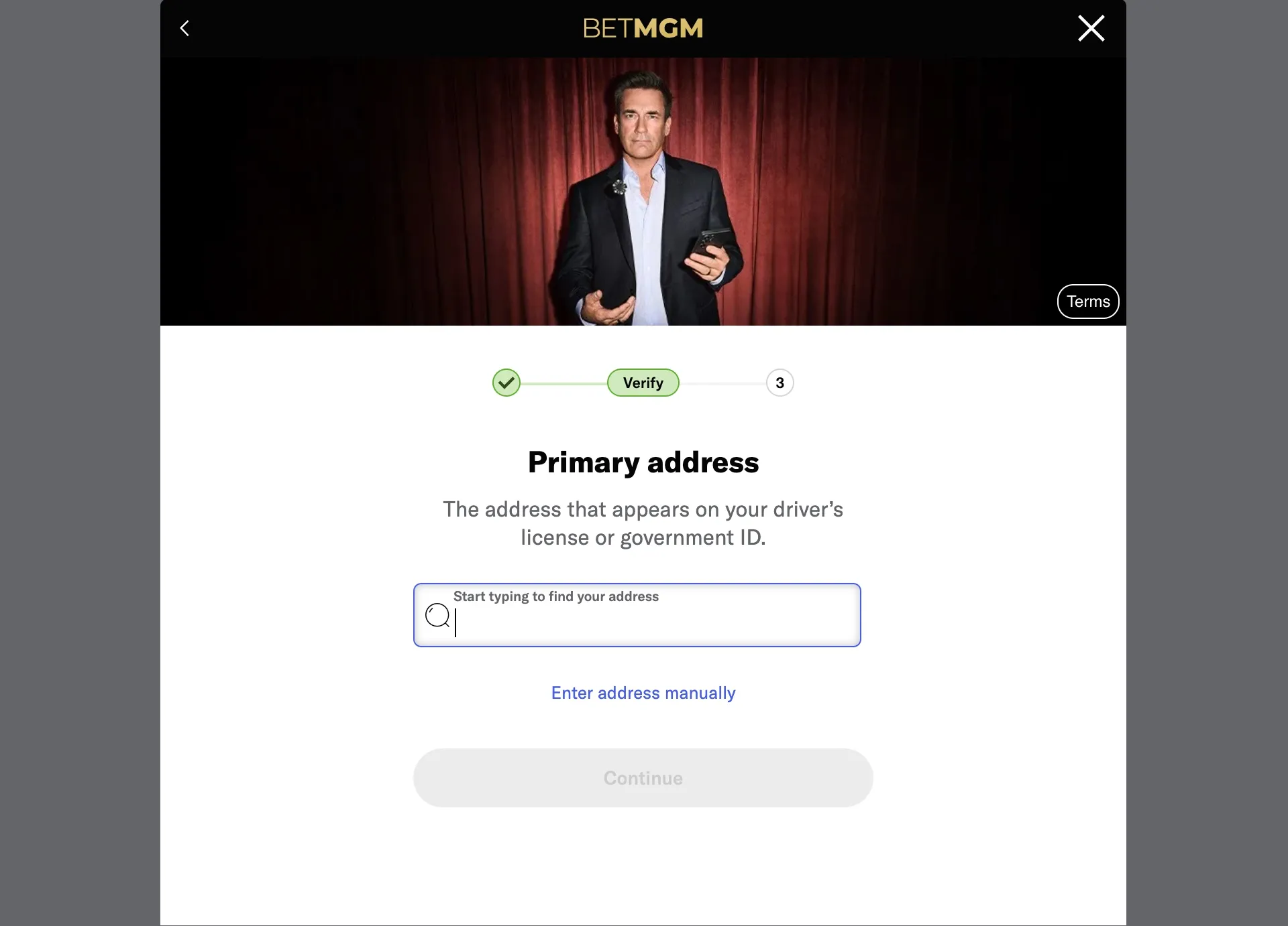 BetMGM Casino Primary Adress Background Image