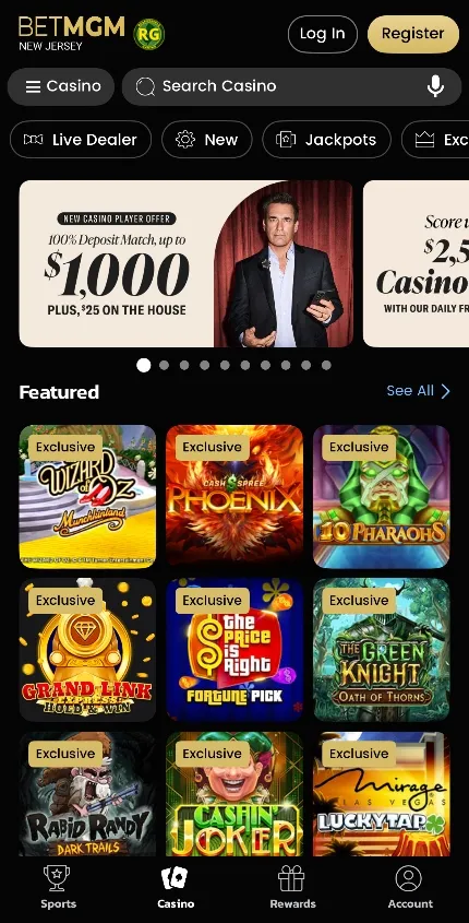 BetMGM Mobile Casino Background Image