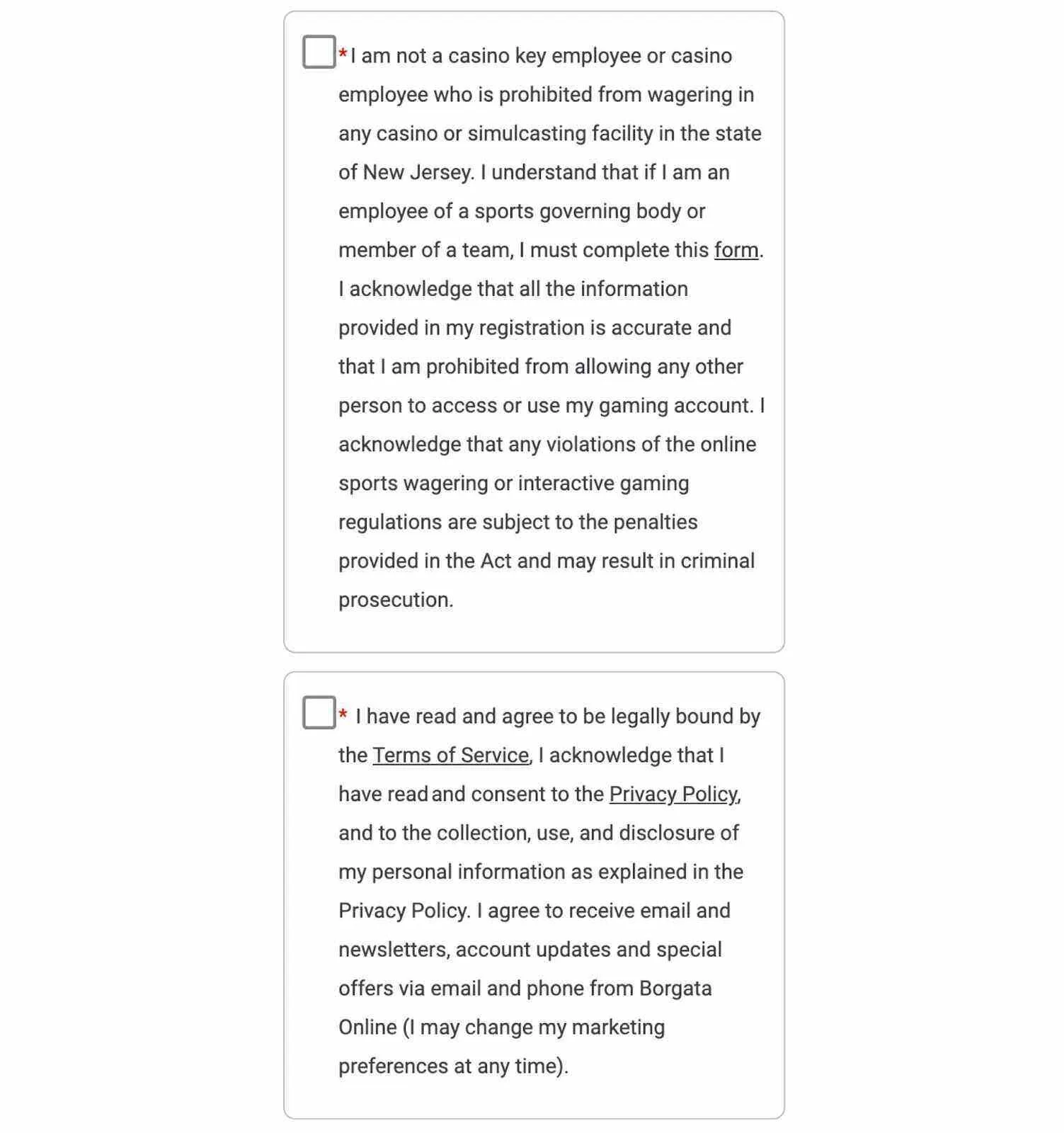 Borgata Casino's Terms Of Service Background Image